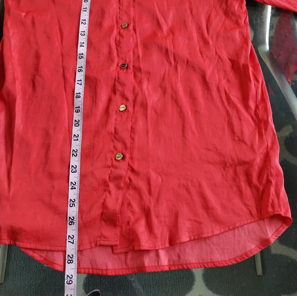 Michael Kors Tangerine Button Down Blouse - Picture 8 of 8
